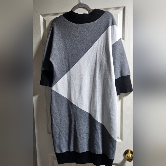 Ashley Stewart Colorblock Sweater Dress - Picture 3 of 4